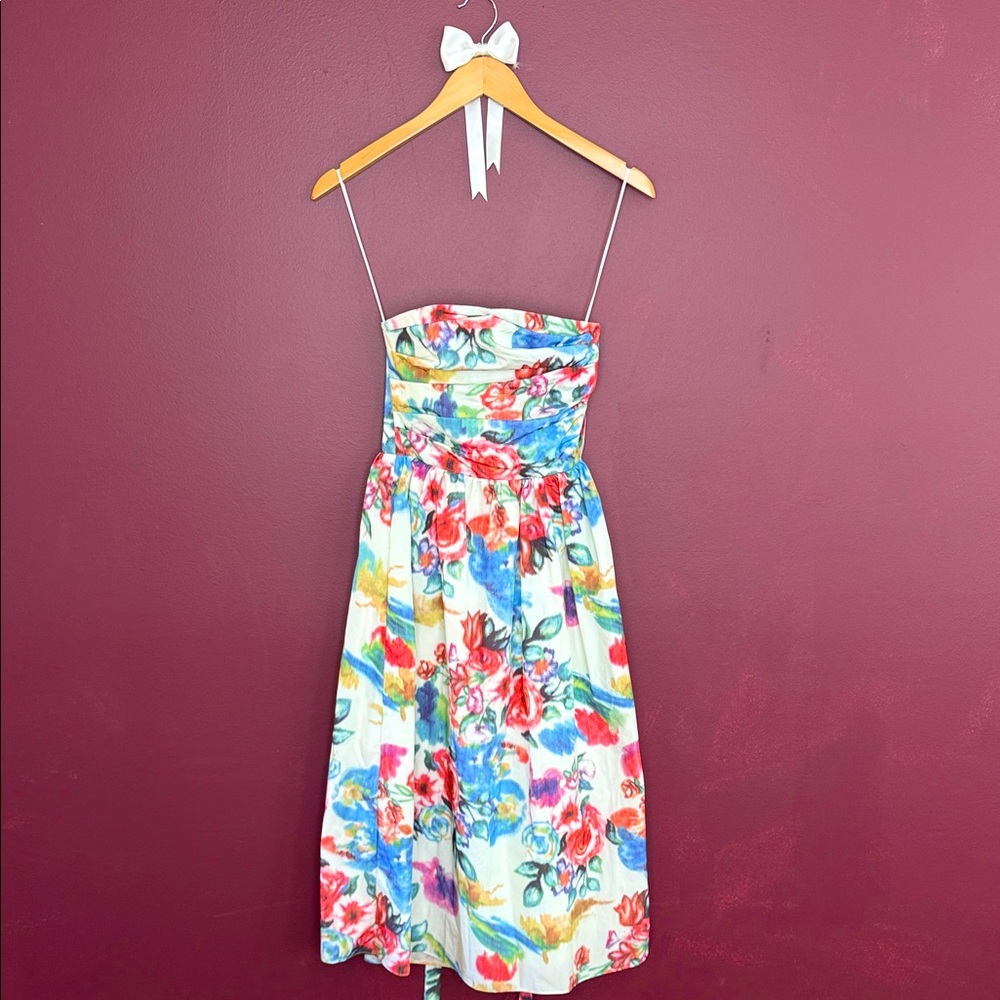 Amanda Uprichard Corset Back Floral midi Dress